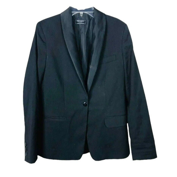 YVES SAINT LAURENT Mens Beaute Uniforms Jacket Blazer One Button Black Size 38 - Picture 1 of 9
